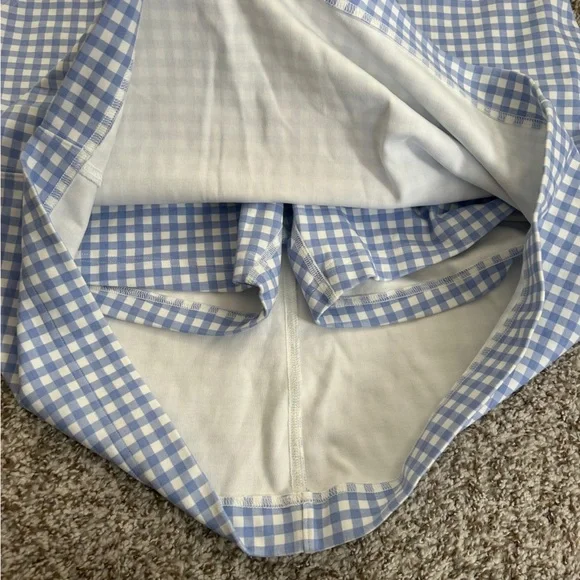 Duluth Trading Co Blue and White Gingham Women's NoGA Naturale Cotton Skort - Picture 11 of 12